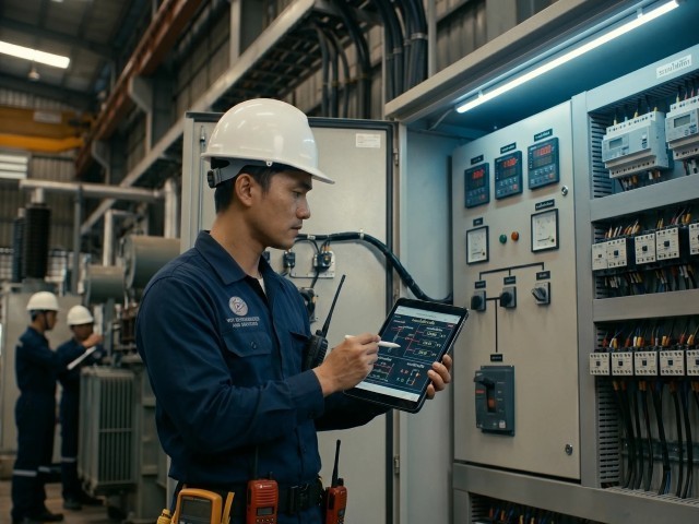 วิศวกรตรวจสอบระบบไฟฟ้า