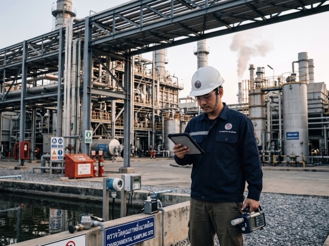 เจ้าหน้าที่ตรวจวัดสภาพแวดล้อมในการทำงาน