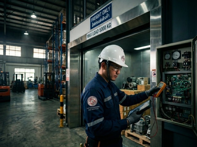 วิศวกรตรวจสอบลิฟต์